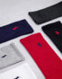 Polo Ralph Lauren 6 pack sport socks in black, red, navy, grey, white with pony logo