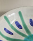 Salad bowl with blue stripes