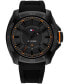 ფოტო #1 პროდუქტის Men's Quartz Black Silicone Watch 46mm