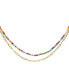 Multi Color Bead and Paper Clip Chain Double Necklace