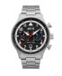 ფოტო #1 პროდუქტის Men's Hawker Hurricane Carey Dual Time Rangoon Silver-Tone Solid Stainless Steel Bracelet Watch 43mm