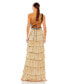 ფოტო #2 პროდუქტის Women's Ieena Metallic One Shoulder Ruffle Tiered Gown