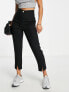 River Island Petite split front cigarette trouser in black