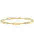 2-Pc. Diamond & Paperclip Link Bracelets (1/4 ct. t.w.) in 14k Gold-Plated Sterling Silver