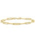 2-Pc. Diamond & Paperclip Link Bracelets (1/4 ct. t.w.) in 14k Gold-Plated Sterling Silver