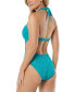 Women's Ring-Detail Plunge One-Piece Swimsuit