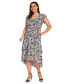 Plus Size Paisley-Print Ruched-Waist Midi Dress