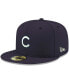 ფოტო #2 პროდუქტის Men's Navy Chicago Cubs Logo White 59FIFTY Fitted Hat