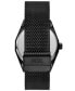 Men's Scraper Three Hand Black Stainless Steel Watch 43mm