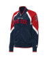 Women's Navy Boston Red Sox Touchdown Raglan Full-Zip Track Jacket