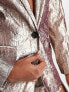 Фото #3 товара ASOS DESIGN metallic nipped waist suit blazer in silver
