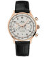 Men's Swiss Automatic Chronograph Multifort Black Leather Strap Watch 42mm