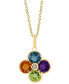 ფოტო #3 პროდუქტის EFFY® Multi-Gemstone (2-1/6 ct. t.w.) & Diamond Accent Flower 18" Pendant Necklace in 14k Gold