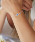 Lab-Created Blue Opal Fish Bolo Bracelet in Sterling Silver