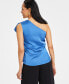 Фото #2 товара Women's One-Shoulder Ruffled Top, Created for Macy's