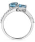 ფოტო #3 პროდუქტის Sky Blue Topaz (2-3/4 ct. t.w.) & White Zircon (1/4 ct. t.w.) Bypass Ring in Sterling Silver