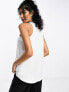 Фото #5 товара River Island racer tank with scoop neck in white