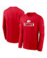 Фото #1 товара Men's Red Kansas City Chiefs Sideline Performance Long Sleeve T-Shirt