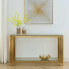 Gold Glass Console Table, 55" with Sturdy Metal Base