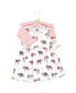 Фото #2 товара Baby Girls Cotton Dress and Cardigan Set, Pink Moose Bear