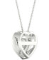Фото #6 товара Twinkling Diamond Star diamond Heart Halo 18" Pendant Necklace (1/4 ct. t.w.) in 10k White Gold