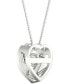 Twinkling Diamond Star diamond Heart Halo 18" Pendant Necklace (1/4 ct. t.w.) in 10k White Gold