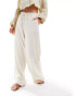 Фото #4 товара Stradivarius Petite linen look pull on trouser in oatmeal