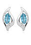 Fashion silver earrings with topazes and zircons EG000042