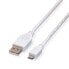Фото #1 товара VALUE USB 2.0 Cable, A - Micro B, M/M 3.0m, White, 3 mm