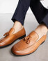 Фото #1 товара Office manage tassel loafers in tan leather