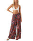 Фото #1 товара Juniors' Ninette Solana Crinkle Floral-Print Wide-Leg Pants