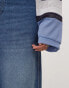 COLLUSION X015 baggy jeans with turn up in bright wash Leuchtend blaue Waschung, W28 - фото #5