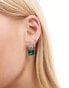 True Decadence crystal emerald stud earrings in silver Серебристый - фото #1