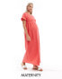 Фото #1 товара Vero Moda Maternity buttondown midi dress in poppy red