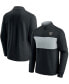 ფოტო #1 პროდუქტის Men's Black and Silver Las Vegas Raiders Block Party Quarter-Zip Jacket