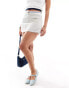 Фото #4 товара Miss Selfridge fold over waistband mini skort in stone