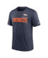 Фото #3 товара Men's Heather Navy Denver Broncos Team Tri-Blend T-shirt