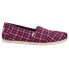 Фото #1 товара TOMS Alpargata Plaid Slip On Womens Blue, Pink Flats Casual 10016696T