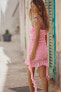 Фото #4 товара Плиссированное платье с воланами ZARA