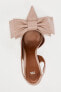 High-heel slingback shoes with bow