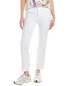 Dl1961 Mara Straight Mid-Rise White Frayed Instasculpt Ankle Jean Women's White