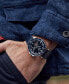 ფოტო #4 პროდუქტის Men's Automatic Marine Star Series C Blue Leather Strap Watch 45mm