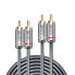 Фото #2 товара Lindy 0.5m Dual Phono Audio Cable - Cromo Line - 2 x RCA - Male - 2 x RCA - Male - 0.5 m - Anthracite