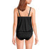 Women's DD-Cup Blouson Tummy Hiding Tankini Swimsuit Top Adjustable Straps