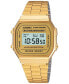 Фото #1 товара Часы и аксессуары CASIO Мужские цифровые винтажные наручные часы из нержавеющей стали с золотистым покрытием 39x39мм A168WG-9MV