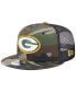 Фото #1 товара Бейсболка унисекс New Era Camo Green Bay Packers Trucker 9FIFTY Snapback Hat