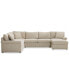 Фото #3 товара Wrenley 138" 5-Pc. Fabric Modular Chaise Sectional Sofa, Created for Macy's