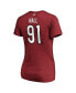 Фото #4 товара Women's Taylor Hall Garnet Arizona Coyotes Authentic Stack Name and Number V-Neck T-shirt