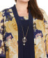 Фото #3 товара Plus Size Sleeveless Sheath Dress, Printed Jacket & Necklace Set