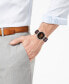 ფოტო #6 პროდუქტის Men's Automatic Presage Brown Leather Strap Watch 40.5mm